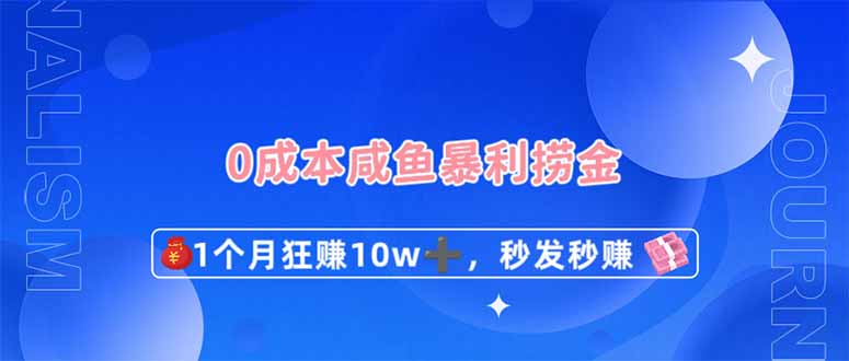 （14257期）0成本闲鱼暴利捞金，1个月狂赚10W+，秒发秒赚新玩法-网创星球