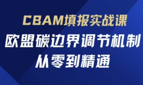 CBAM填报实战课，欧盟碳边界调节机制，从零到精通-网创星球