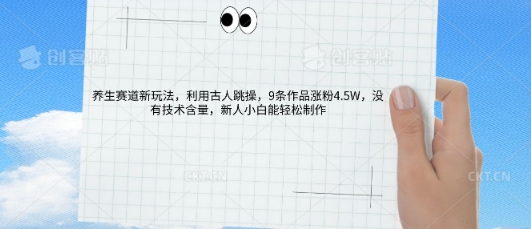 AI养生赛道新玩法，10条作品涨粉5.2W，操作简单，新人小白能轻松制作-网创星球