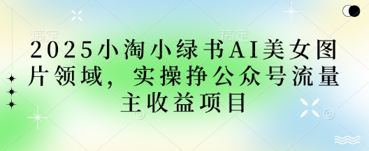 2025小绿书AI美女图片领域，实操挣公众号流量主收益项目-网创星球