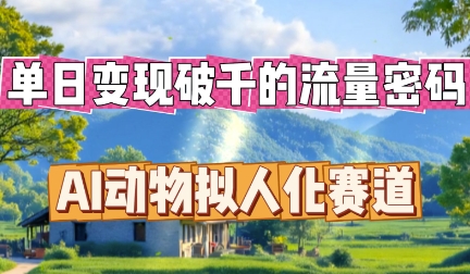 单日变现破k的流量密码，AI动物拟人化赛道-网创星球