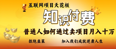 互联网项目天花板，知付付费项目，普通人如何通过卖项目月入十个，拒绝韭菜【揭秘】-网创星球