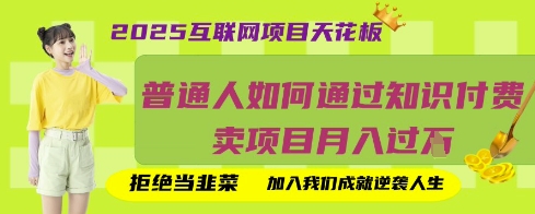 2025互联网项目天花板，普通人如何通过知识付费卖项目月入过W，拒绝当韭菜【揭秘】-网创星球