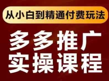拼多多推广实操课程，从小白到精通付费玩法-网创星球