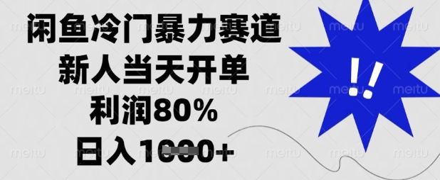 闲鱼冷门暴力赛道，新人当天开单，利润80%，日入数张【揭秘】-网创星球