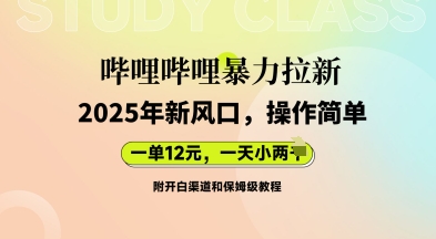 哔哩哔哩暴力拉新：2025年新风口，一单12元，一天数张(附开白渠道和保姆级教程)-网创星球